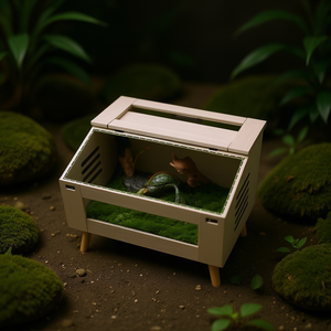 Cage à tortues pour reptiles, en bois, rectangulaire, ouverture supérieure, style moderne, pour intérieur - Product Image 2