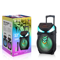 Altavoz de Karaoke Portátil, Reproductor de Música, Altavoces Grandes para Fiestas al Aire Libre, Luz RGB, Altavoz de Karaoke de 12 Pulgadas con Micrófono y Bluetooth