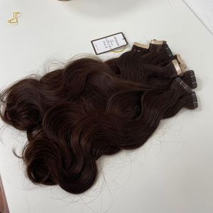 Extensiones de Cabello Humano Virgen Vietnamita Ondulado Marrón Oscuro de 22 Pulgadas con Cinta Adhesiva, Doble Trama, Cabello Remy, ¡Gran Venta 2026! - Product Image 5