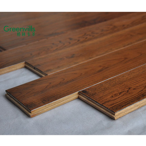 125mm large plancher solide de bois dur de teck <span class=keywords><strong>doré</strong></span> <span class=keywords><strong>couleur</strong></span> chêne blanc massif plancher de bois franc - Product Image 5