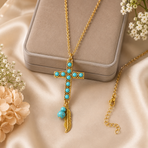 Collana esagerata con foglia a forma di piuma, regalo retrò da donna per feste - Product Image 5