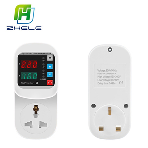 <span class=keywords><strong>Prise</strong></span> monophasée UE avec protection automatique contre les surtensions, 16A 220V, affichage LED réglable pour surtension/surintensité, idéale pour réfrigérateur - Product Image 2