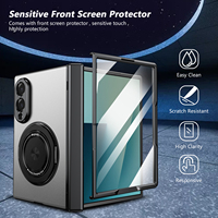 Funda Magnética con Anillo de Soporte y Protección de Bisagra para Samsung Galaxy Z Fold 8, Cubierta Exterior de Vidrio Antigolpes