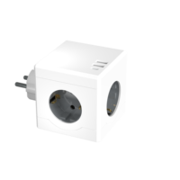 Adaptateur de voyage UE 6-en-1 avec 2 ports USB-A, 1 port USB-C et 3 prises CA 250V/16A – Multiprise cube EU