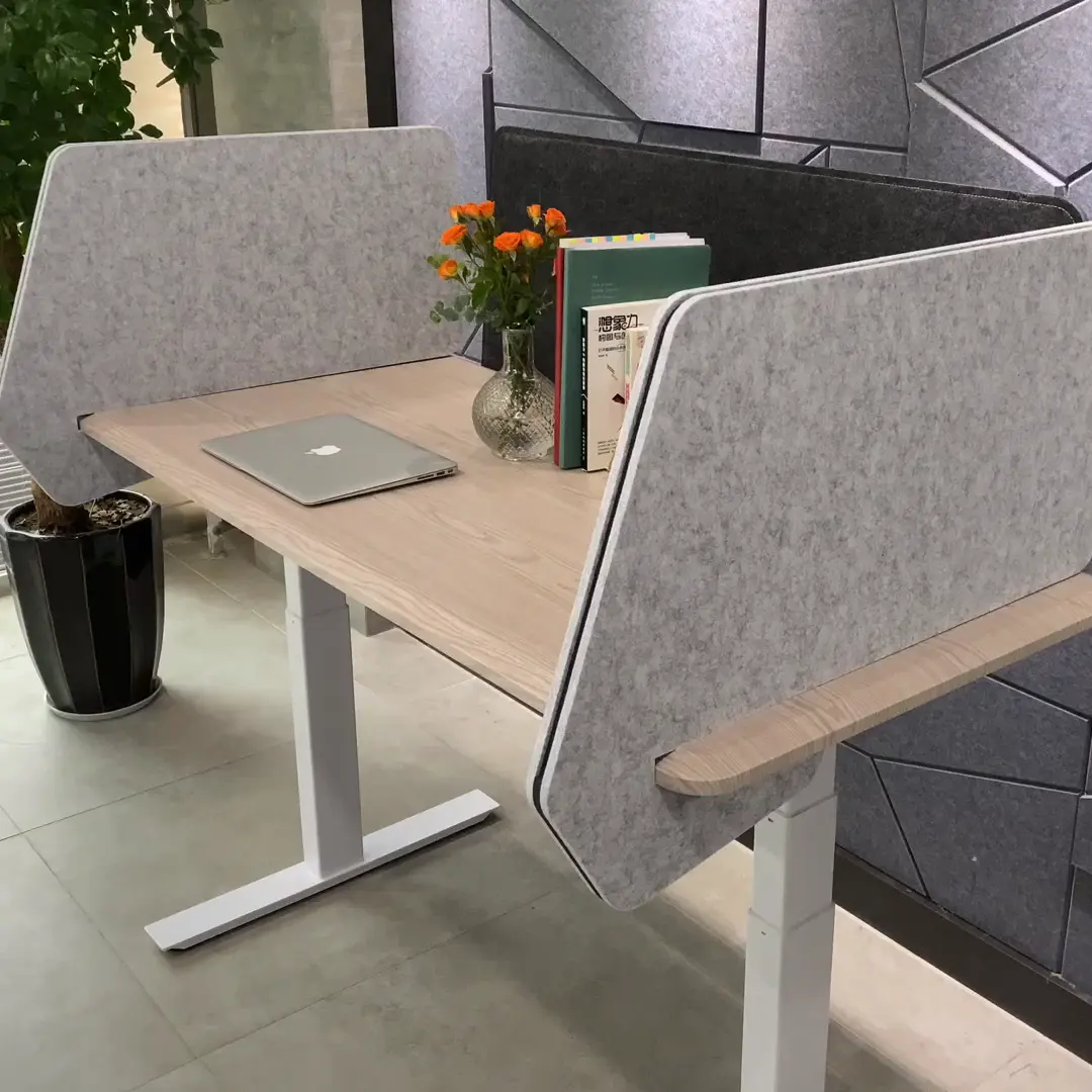 Ofisolution Divisória acústica para mesa de escritório, tela de mesa 100% PET de boa qualidade e poliéster