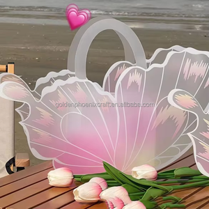 Nhà Máy Bán Buôn Sang Trọng Màu Hồng Bướm Thiết Kế Bánh Hộp Hot Bán Mẹ Của Ngày Túi Nhựa Cho Bánh - Product Image 1