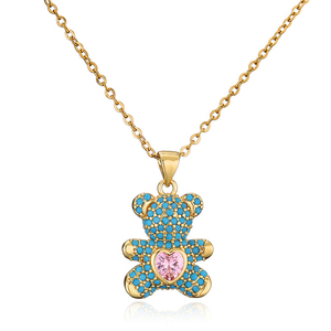 Collar con colgante de oso encantador de fabricante de joyería OEM personalizado al por mayor para mujer - Product Image 1