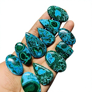 Lot en gros de pierres précieuses naturelles de qualité AAA, chrysocolle et malachite, cabochons à propriétés curatives, minéraux rares, vente chaude - Product Image 1