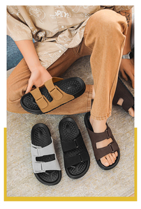 2026 Hot Selling Minimalist Men Velcro Slide <strong>Sandals</strong> EVA Shock Absorbing Comfort Slippers Durable Flat Casual <strong>Pool</strong> <strong>Sandals</strong> - Product Image 4