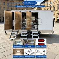 Promotion : Remorque WC Mobile de Luxe à Double Essieu, Multi-Postes, avec Rampe d'Accès pour Fauteuils Roulants, Toilettes Accessibles pour Événements Extérieurs
