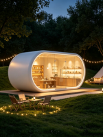 Capsule spatiale Apple : Café mobile, bureau ou chambre étanche inspirée de la capsule Apple pour hôtel ou bureau