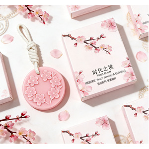 Tablette de cire parfumée Times Realm Peach Blossom avec impression en relief circulaire, décoration d'intérieur, pendentif parfumé, cadeau - Product Image 3
