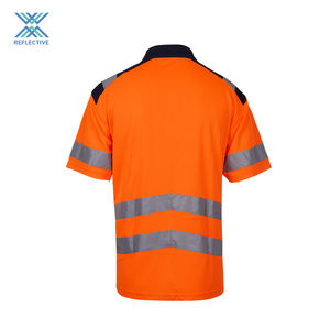 LX 2024 Reflective Class2 Kurzarm-Polos hirt in roter anpassbarer Sicherheits weste mit Übergröße für die Arbeit - Product Image 4