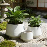 Pots et jardinières en céramique blanche robuste pour une exposition en extérieur toute l'année