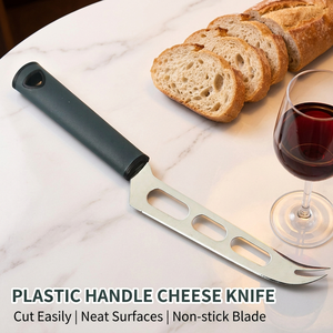 Couteau à fromage en acier inoxydable 430 avec pointe de fourchette et bord dentelé, écologique, compatible lave-vaisselle, outil de coupe pour cuisine, pâtisserie, cadeau - Product Image 1