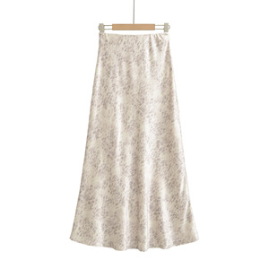European and American style sexy and elegant design sense fashionable and versatile satin leopard print <b>fish</b> tail skirt - Product Image 5