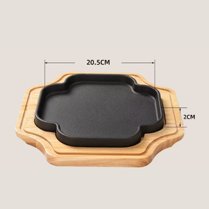 Prodotto di Tendenza 2026: <span class=keywords><strong>Piastra</strong></span> per Bistecche in Ghisa Commerciale con Base Isolante in Legno di Quercia - Product Image 4