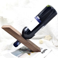 Casier à vin équilibré professionnel personnalisé casier à vin en bois unique présentoir décor de Table en bois de hêtre noyer noir pour bouteille de vin