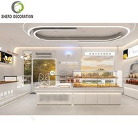 Elegantes Ladentheken-Design Bäckerei-Vitrine Glas-Ausstellungsschrank Kuchenpräsentationsschrank mit Beleuchtung