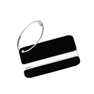 Étiquette de bagage en aluminium personnalisée avec logo et nom, accessoires de voyage, étiquette de valise rectangulaire vierge en métal, vente en gros - Product Image 1