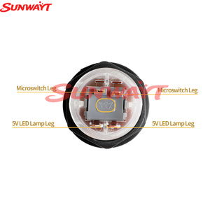 5V12V 28mm Arcade Transparent illuminated Push Buttons with Built-in Microswitch LED Push Button for Arcade <b>Game</b> <b>Machine</b> - Product Image 2