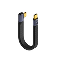 Nuevo Cable USB 4K FPC Ultra Corto de 2m, Carga Rápida de 10Gbps, 5A 100W, USB-A a Tipo C Macho-Hembra, Revestimiento de PVC con Blindaje Trenzado