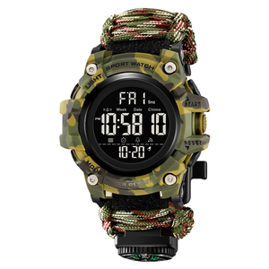 DSM11 SKMEI 1384-A4 Camouflage <b>Men</b> <b>Digital</b> Sport <b>Watch</b> Black Braided Strap Waterproof LED Outdoor Style promotion gift - Product Image 1