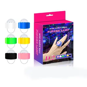 Mini Luminous LED disco ball finger lights small magic ball party light popular Colorful Ring Light for supermarket outlet store