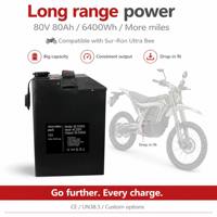 Batterie lithium-ion haute décharge 72V 80V 96V 60A 80Ah, compatible avec la moto électrique Surron Ultra Bee