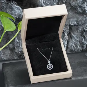 Starsgem Spaceman 925 Stirling Silver 0.5 1 2ct D VVS1 Moissanite Cubic Zirconia Necklaces