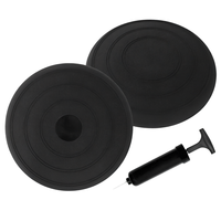 Cojín de Equilibrio Inflable Multifuncional de PVC para Yoga y Ejercicios, Superficie Negra Mate, con Bomba, 33 cm de Diámetro, 900 g