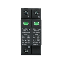 Parafoudre secondaire 385V 40KA AC SPD-40 TOPTIYA 2P 3P, ensemble complet industriel et commercial, noir