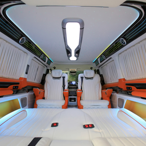Modification de fourgonnette d'affaires Benz <span class=keywords><strong>VITO</strong></span> <span class=keywords><strong>VIP</strong></span>, design intérieur de luxe, sièges capitaine, toit étoilé, aménagement intérieur de voiture - Product Image 3