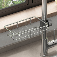 Support de rangement pour robinet de cuisine, panier de rangement pour éponge et torchon, égouttoir pour évier