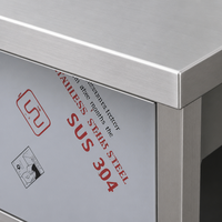 Armoire de rangement en acier inoxydable finition mate brossée avec capacité de charge de 1000 kg/m pour le stockage en cuisine commerciale