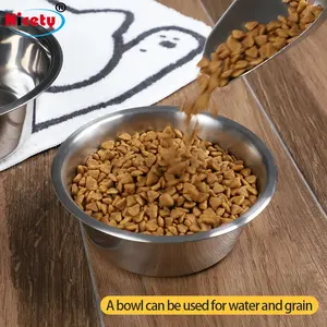 Wholesale Personalized Stainless Steel Water Bowl For Dog Metal Round Pet Feeder Bowl