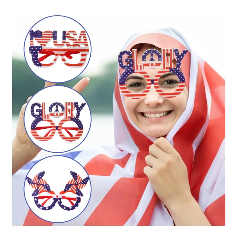 Hot Independence Day glasses adult children's holiday themed creative toy role play decoration party glasses