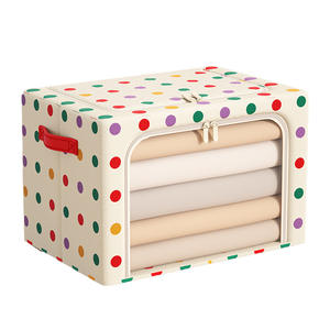 Organizador de ropa para el hogar, caja de almacenamiento rectangular plegable de tela Oxford con cremallera para guardarropa, edredones y ropa, 1.1 kg - Product Image 1