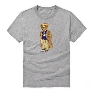 T-shirts décontractés à col rond pour hommes, 100 % coton, haute qualité, imprimé ours personnalisé, tissu 240 grammes, <span class=keywords><strong>vêtements</strong></span> pour hommes en gros - Product Image 1