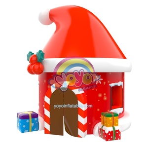 Santa Claus hat inflatable <b>tent</b>, <b>waterproof</b> inflatable <b>tent</b> for shopping mall courtyard holiday party advertising decoration - Product Image 1