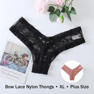 Slip in <span class=keywords><strong>Pizzo</strong></span> con Fiocco Seducente di <span class=keywords><strong>Alta</strong></span> Qualità, Taglie Grandi, <span class=keywords><strong>Vita</strong></span> Bassa, Traspirante in Nylon XL - Product Image 5