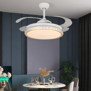 Cubierta acrílica para dormitorio de estilo moderno, ventilador de techo LED con control remoto de alta capacidad de viento con luz - Product Image 2