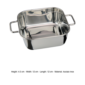 Mini plat à rôtir en acier inoxydable avec 2 poignées 12 × 12 × 4,5 h cm, pour une portion individuelle Ilsa - Product Image 3