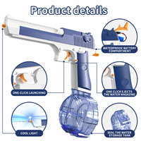 Pistolet à eau en plastique de haute qualité, fonctionnant sur piles, modèle Desert Eagle, avec lumière et chargeur électronique, pour enfants