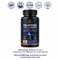 Gummies 3-en-1 Mélatonine Magnésium L-Théanine 60 unités Complexe Sommeil Profond pour le Soulagement du Stress et la Relaxation Adulte