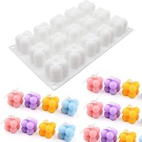 Moule en silicone pour bougie à bulles 3D, 15 en 1, moule en cire de soja fait à la main pour la fabrication de gâteaux mousse, de savon, mini moule en silicone à bulles, logo personnalisé