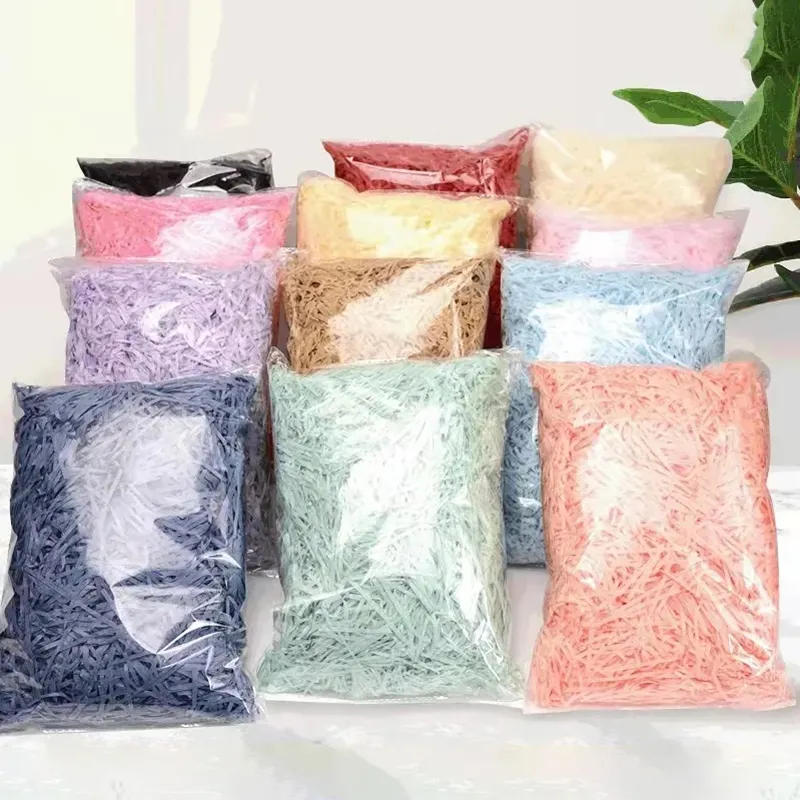 Wholesale High Quality Recycle Decorative Crinkle Cut Shredded Packaging Shred Tissue Paper For Gift Box Basket Filler