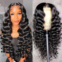 Perruque Lace Front Wig Full Lace Front Wig de cheveux humains pour femmes noires 30 34 pouces HD Wet And Wavy Loose Deep Wave Frontal Wig