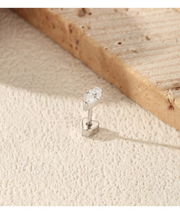 Minimalism S925 Sterling <b>Silver</b> vvs1 Moissanite Pear Cut Helix Earrings Heart Screw <b>Stud</b> Earrings for Women Fine Jewelry - Product Image 5