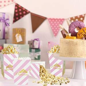 MOAXMOA-Cajas de papel temáticas de princesas de oro rosa para baby shower, decoración para fiestas de cumpleaños, 24 piezas - Product Image 6